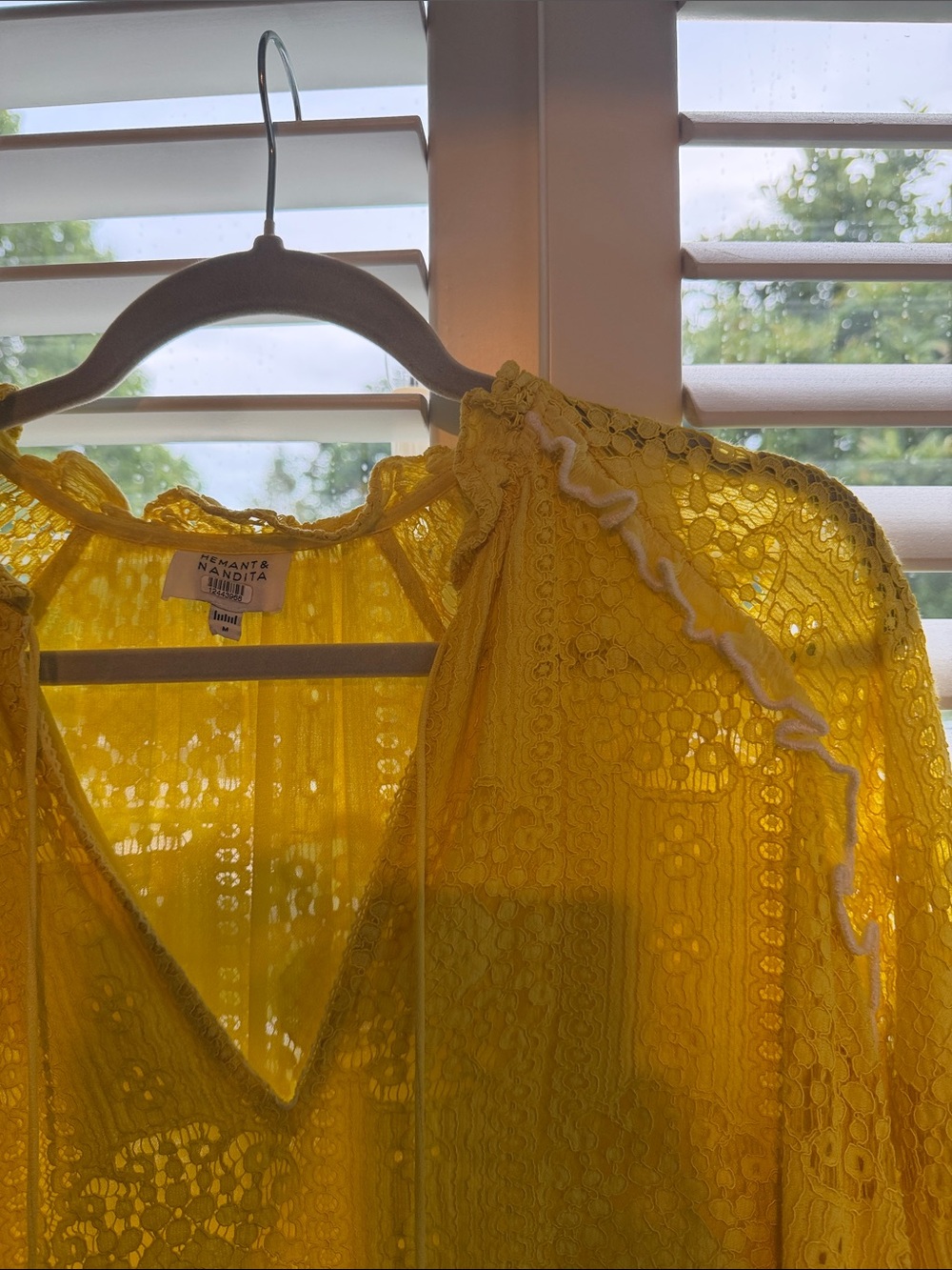 Hemant & Nandita Sol Yellow Lace Mini Dress - Picture 6 of 10